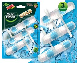 Master FRESH GOLD подвесной блок для унитаза DUO EFFECT 5в1 МОРСКОЙ, 3шт С0007434