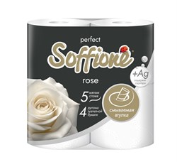Soffione Туалетная бумага, 5 слоев 4 рулона - Perfect ROSE ББ02227
