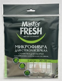 Master FRESH МИКРОФИБРА салфетка для стекол и зеркал, 1шт. (30*30см) (К) С0008090