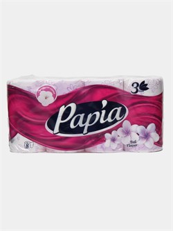 Т/Бумага PAPIA "Цветы Бали" 3сл/8рул/7бл. в уп ББ01647