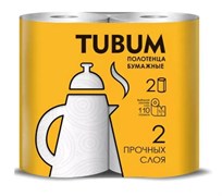 TUBUM Бумажные полотенца, 2 слоя 2 рулона - БЕЛЫЕ ББ02211
