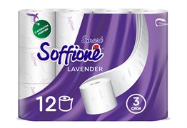Soffione Smart Туалетная бумага, 3 слоя 12 рулонов - LAVENDER ББ02221
