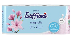 Soffione Premio Туалетная бумага, 3 слоя 8 рулонов - MAGNOLIA ББ02225