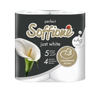 Soffione Туалетная бумага, 5 слоев 4 рулона - Perfect Just WHITE ББ02228