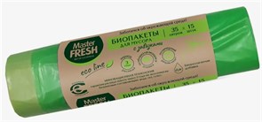 Master FRESH БИОпакеты для мусора с завязками 35л 15шт биоразлагаемые С0006469