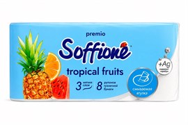 Soffione Premio Туалетная бумага, 3 слоя 8 рулона -  АРОМАТ ФРУКТОВ ББ02264