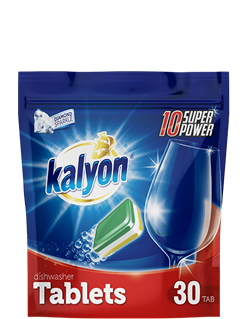 KALYON ТАБЛЕТКИ ДЛЯ ПОСУДОМОЕЧНОЙ МАШИНЫ ВСЕ В ОДНОМ 30 ШТ  600 гр x 12 ББ00403