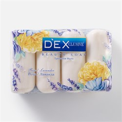 DEX CLUSIVE  мыло  ( Роза-Лаванда ) 4шт.* 85 гр. экопакет,в уп. 24шт. ББ01569