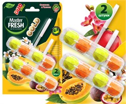 Master FRESH GOLD подвесной блок для унитаза DUO EFFECT 5в1 ТРОПИК, 2шт С0007431