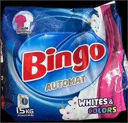 BINGO 1,5 КГ СТИРАЛЬНЫЙ ПОРОШОК WHITE&COLORS *10 ББ01666